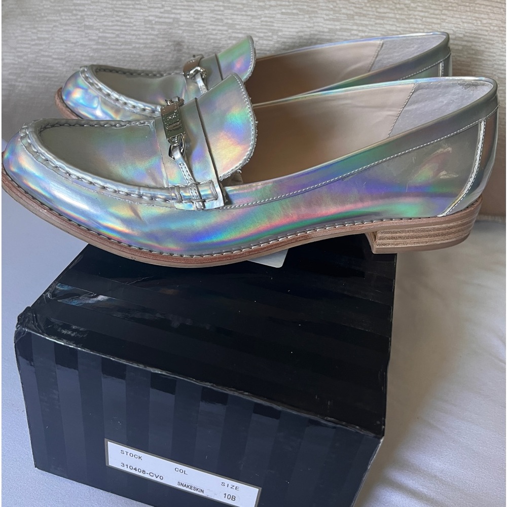 Silver Prismatic Loafers. Victorias Secret Brand Size 10.